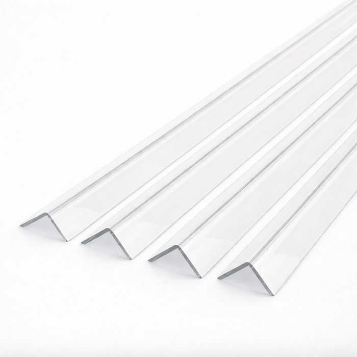 4 x 40x40mm Clear Angles x 1 meter