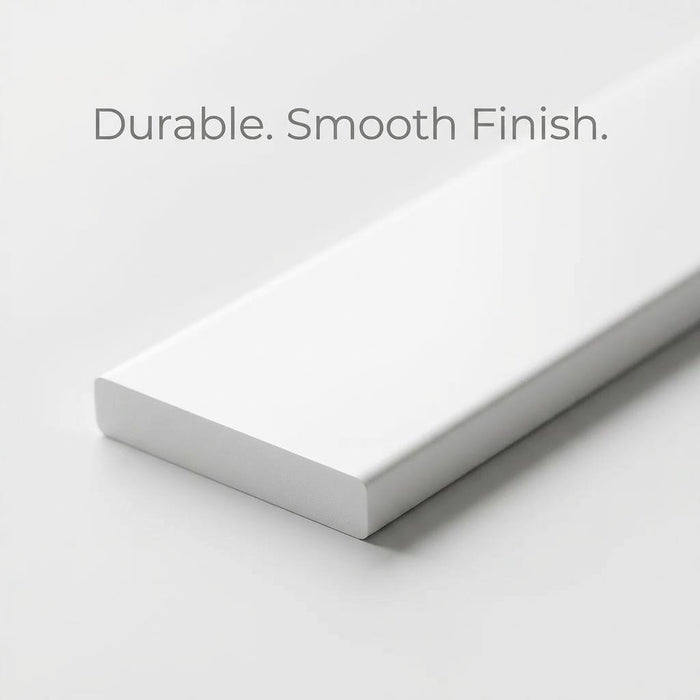 2 x 12mm White PVC Flat Bar x 1 Metre