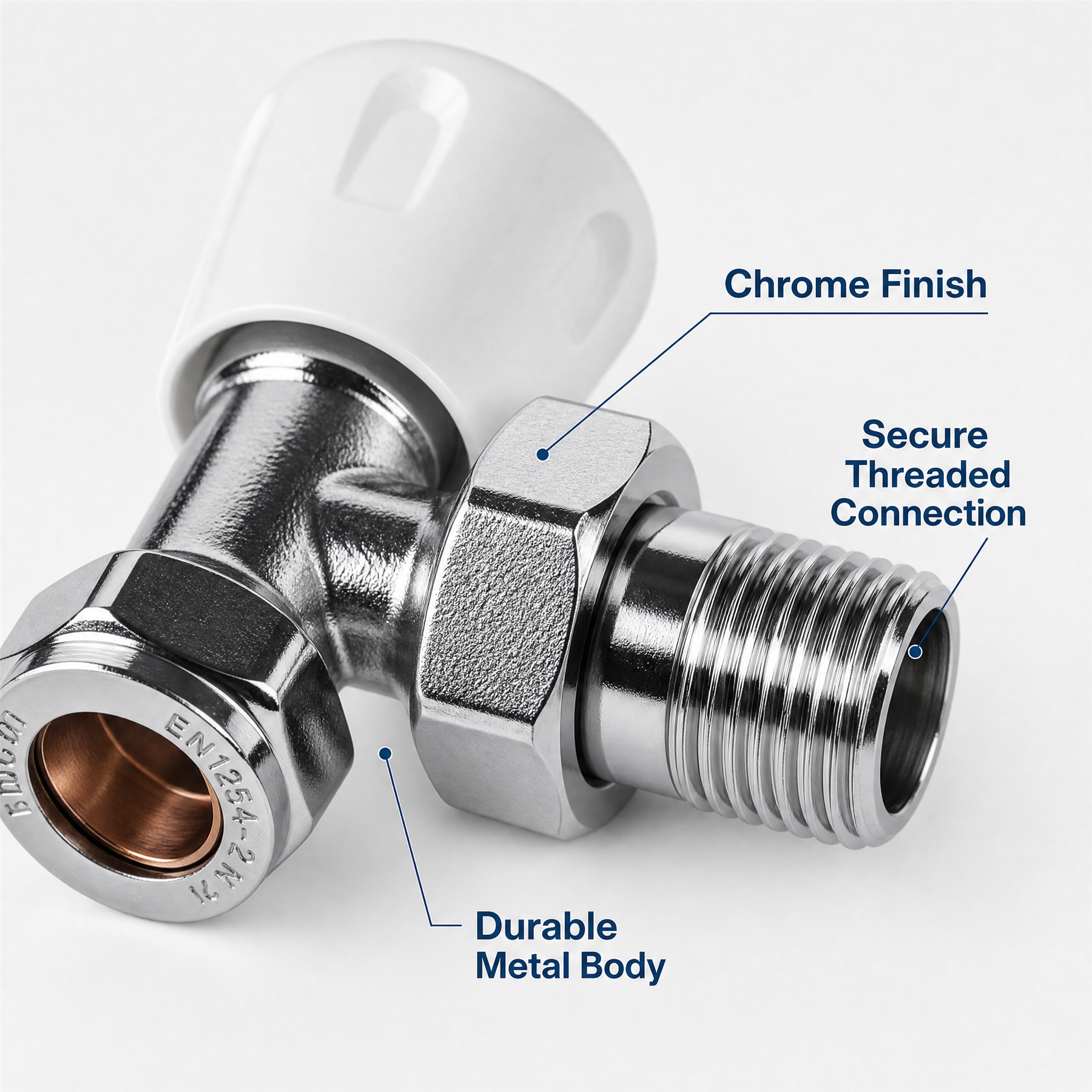 4 x Kartell Angled Radiator Valves LS/WH
