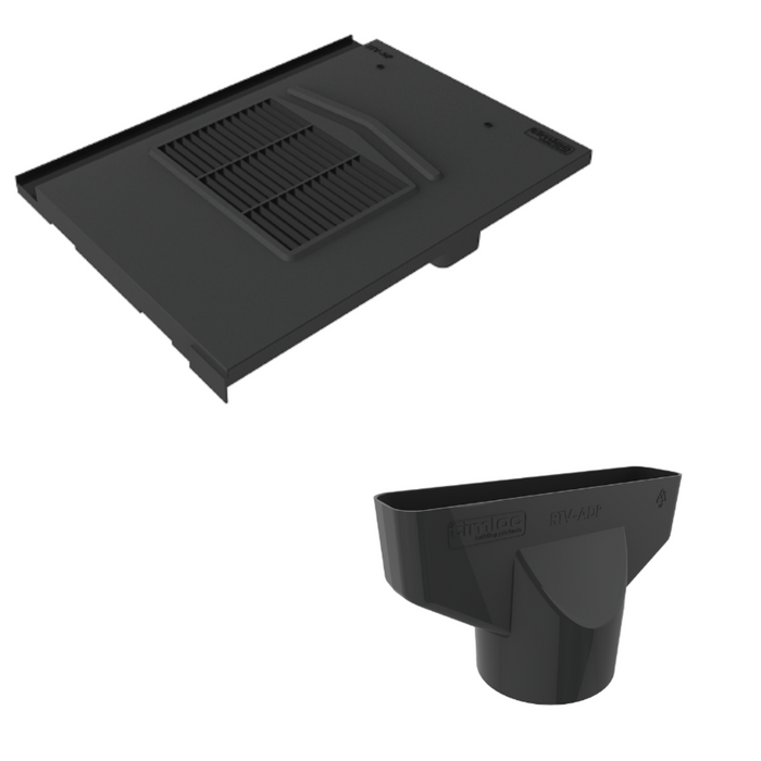 Timloc Black Non Profile Roof Tile Vent with Adapter