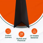 Black Rigid Angle 10mm x 10mm x 1  Metre