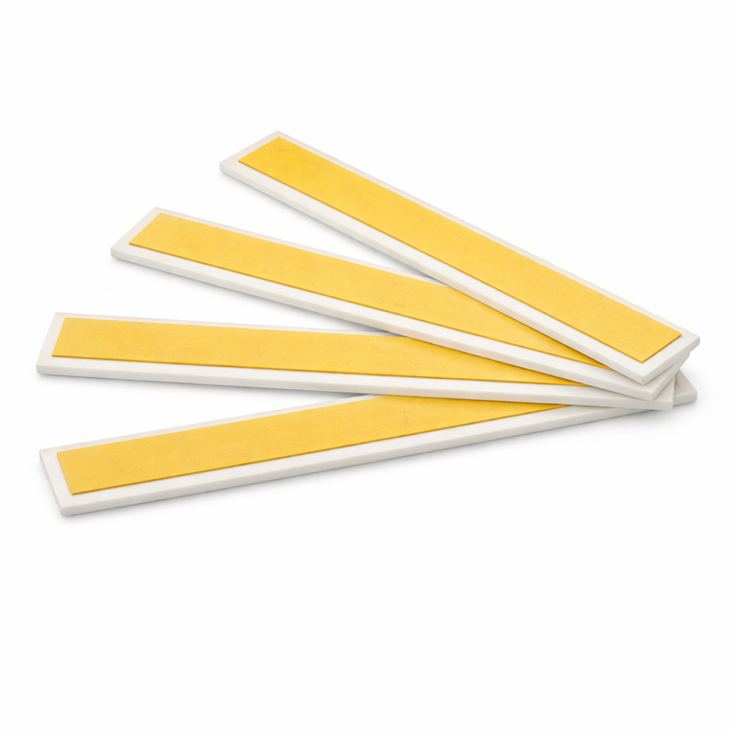4 x 19mm White Adhesive Taped PVC Flat Bar x 1 Metre