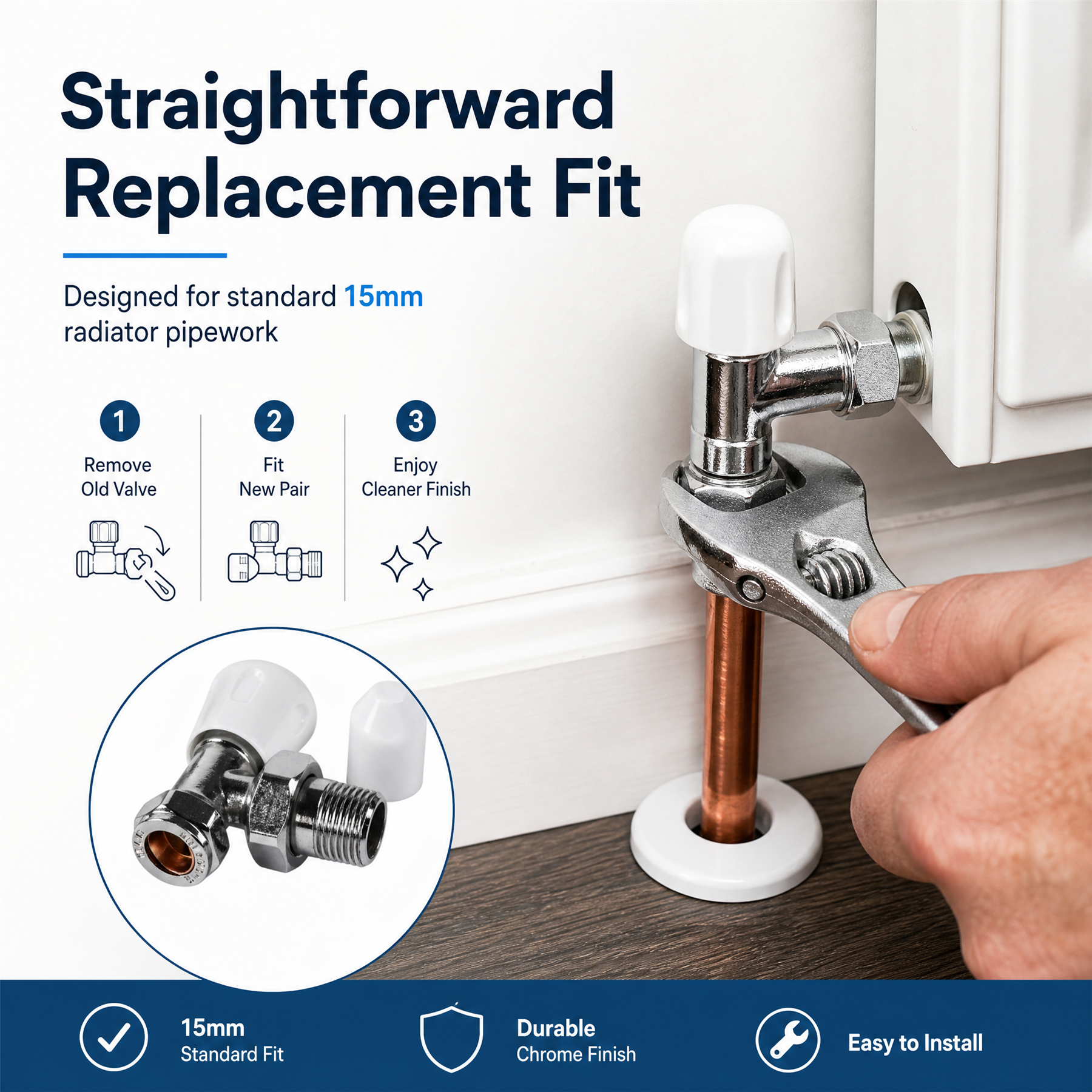 4 x Kartell Angled Radiator Valves LS/WH