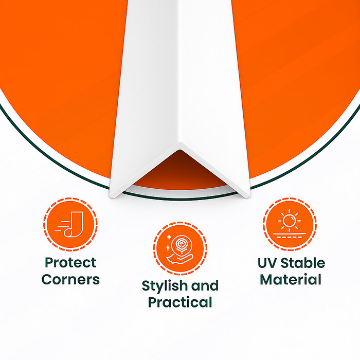 4 x White Unequal Angle 70mm x 30mm x 1  Metre