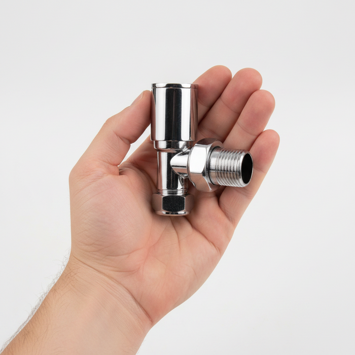 Chrome Radiator Valve Angled 15mm