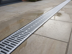 Manthorpe Silver Drain Channel and Grate, Heavy Duty Outdoor and Indoor Trench Drainage System for Driveways, Patios, and Garages