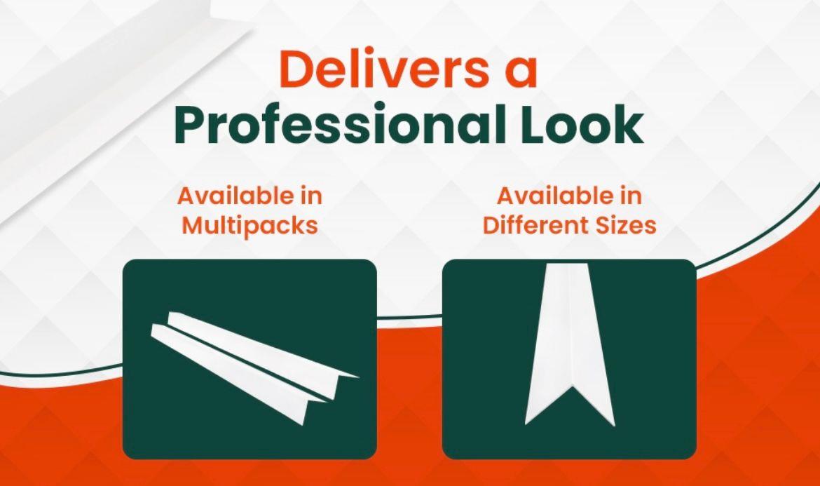 4 Pack - White Rigid Angle Trim - 10mm x 10mm x 1 Metre - PVC Corner Protector