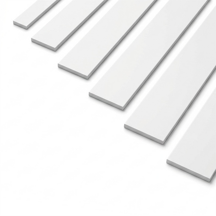 2 x 19mm White PVC Flat Bar x 1 Metre