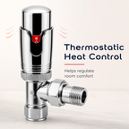 4 x Kartell Refined Angled Chrome TRV 15mm Thermostatic Radiator Valve