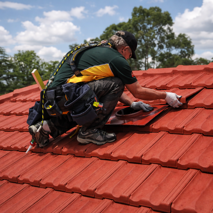 Timloc Red Single Pantile Roof Tile Vent with Adapter