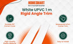 5 Pack – White Rigid Angle Trim – 10mm x 10mm x 1 Metre – PVC Corner Protector