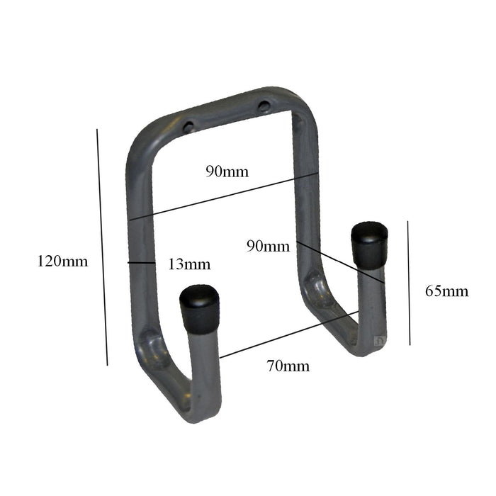 Wall Mounted 70mm Double Tool / Bike Storage Hook for Garages sheds & Workshops