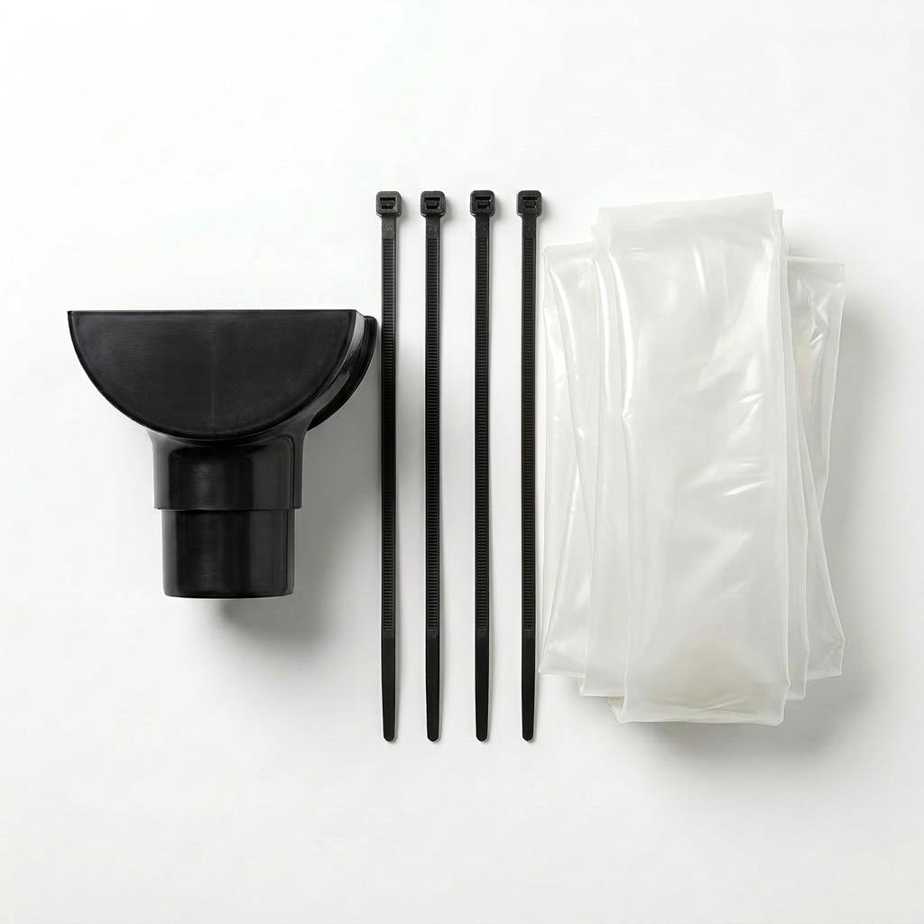 Black 30m Round Gutter Stop End Outlet Kit 112mm