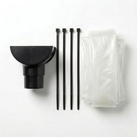 Black 30m Round Gutter Stop End Outlet Kit 112mm