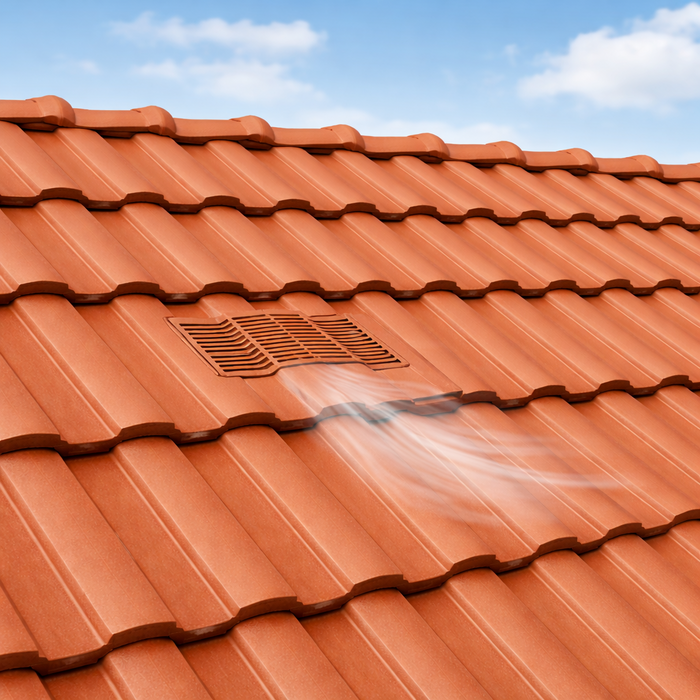 Castellated Roof Tile Vent - Terracotta
