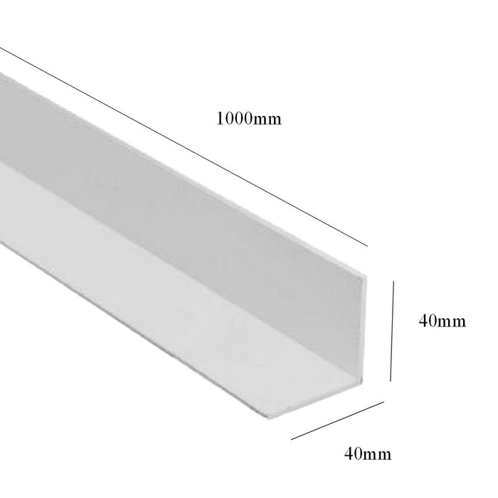 White Rigid Angle 40mm x 40mm x 1 Metre