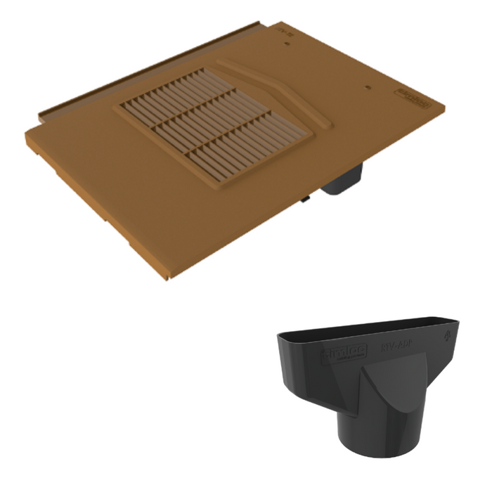 Timloc Brown Thin Leading Roof Tile Vent with Adapter