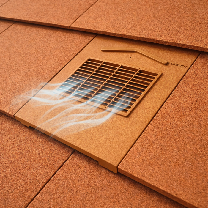 Flat Edge Roof Tile Vent - Red (With Pipe Adapter)