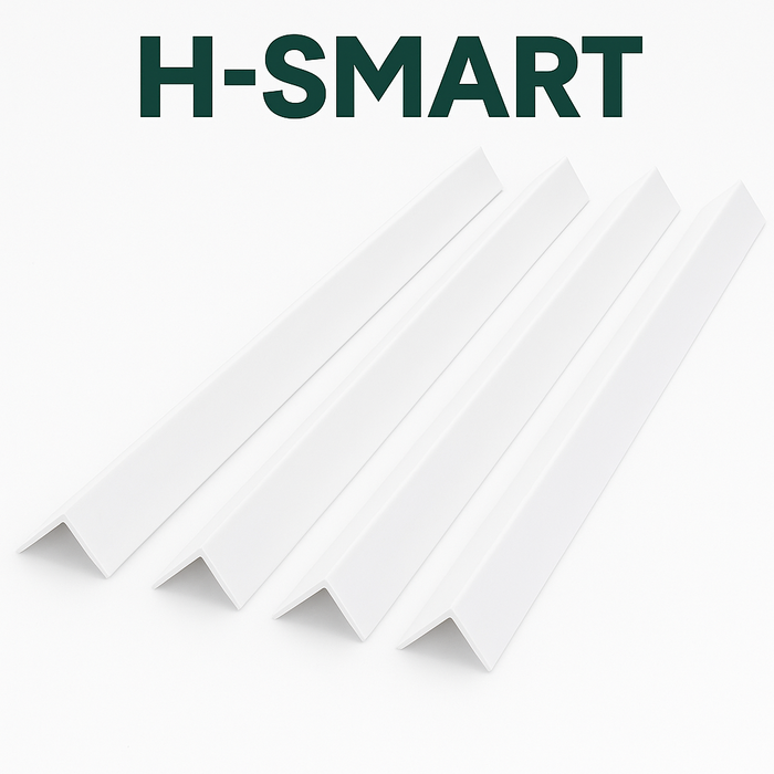 4 Pack - White Rigid Angle Trim - 10mm x 10mm x 1 Metre - PVC Corner Protector