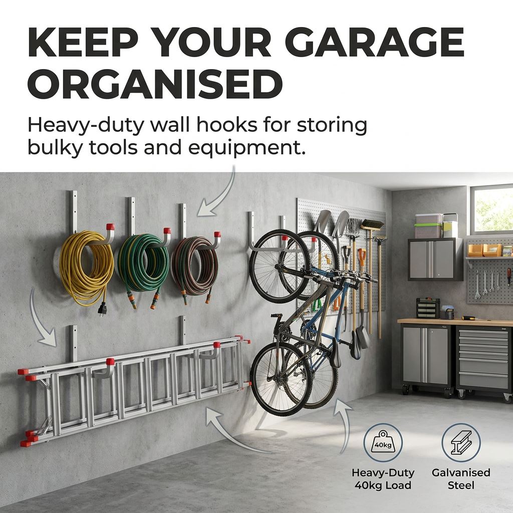 Storage Wall Hooks Galvanised Steel