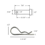 10 x Clevis Pins Imperial Securing Fasteners 5/16" x 7/8" with Retaining R Clips