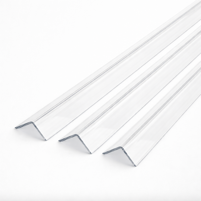 3 x 20x20mm Clear Angles x 1 Metre
