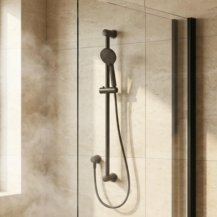 Kartell Nero Matte Black Shower Rail Single Unit