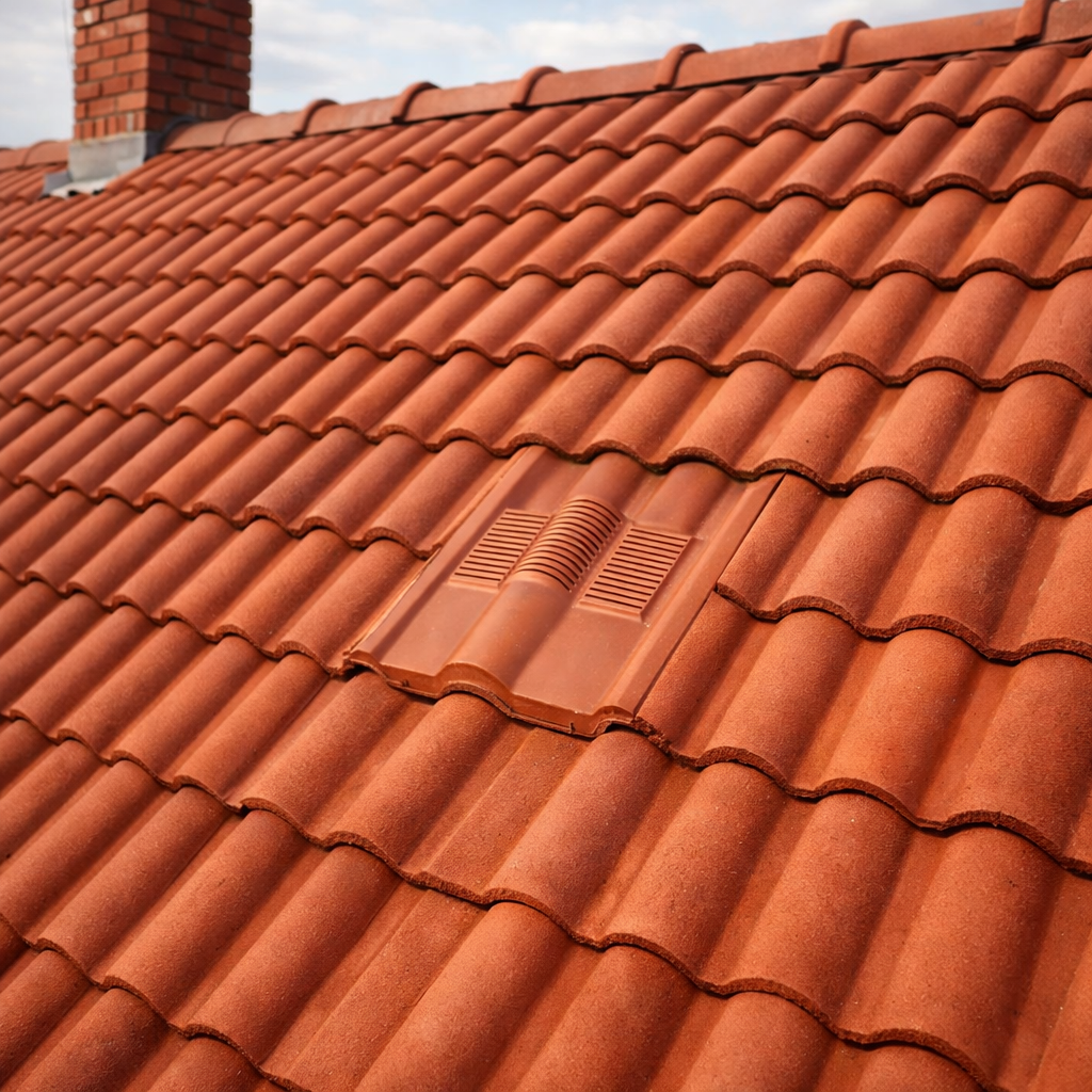 Double Roman Roof Tile Vent - Terracotta