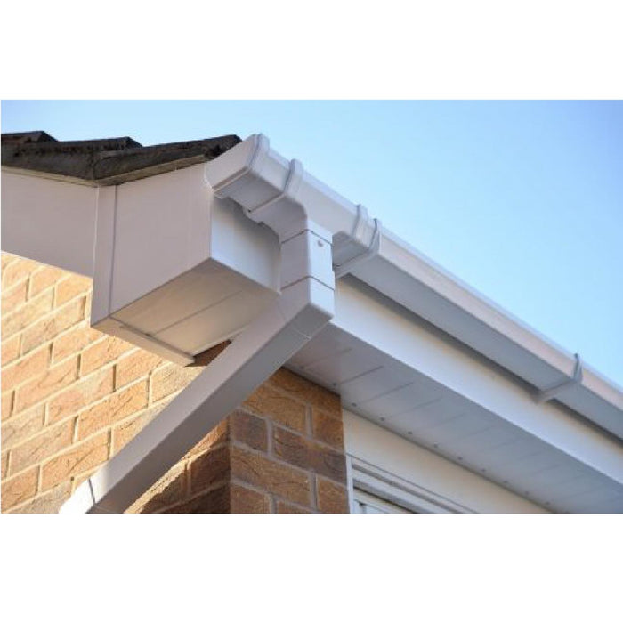 10 x White Square Fascia Gutter Brackets, Freeflow 114mm Rain Water Systems