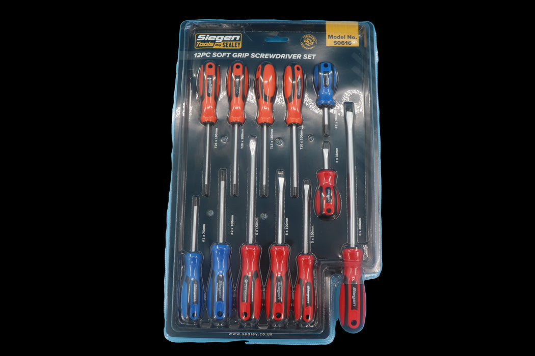 Siegen Soft Grip Screwdriver Set 12pc