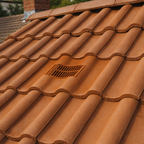 Double Pantile Roof Tile Vent - Brown (With Pipe Adapter)