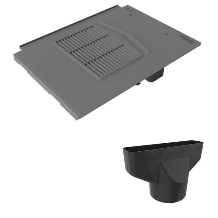 Timloc Grey Thin Leading Roof Tile Vent with Adapter