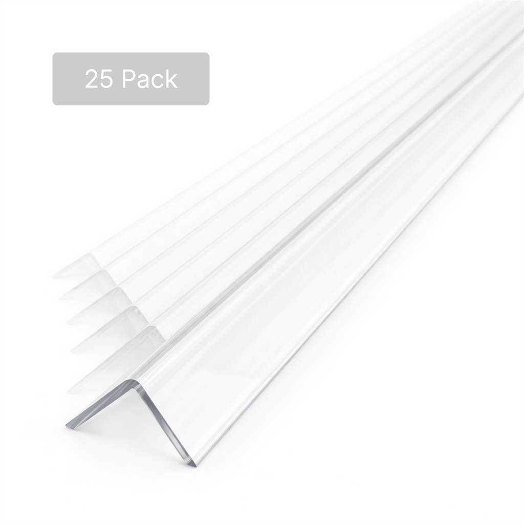 25 x 50x50mm Clear Angles x 1 metre