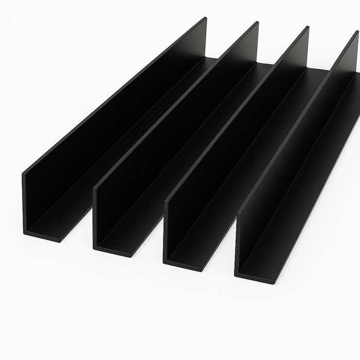 4 x Black Unequal Angle 50mm x 25mm x 1  Metre