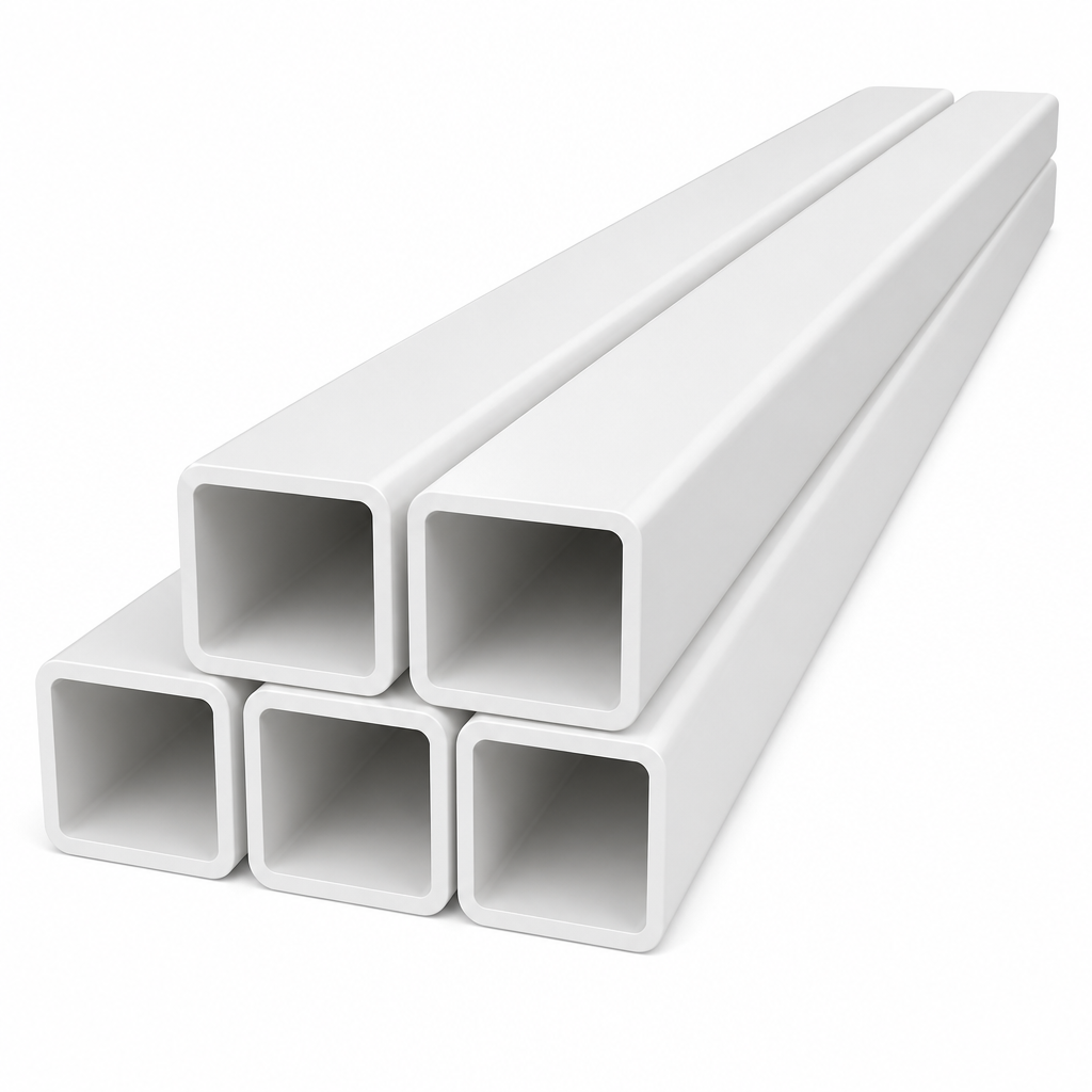 5 x 50mm White PVC Box Section 1 Metre Length