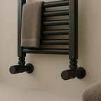Kartell K-Rad Angled Modern Radiator Valve 15mm – Matte Black – Pair