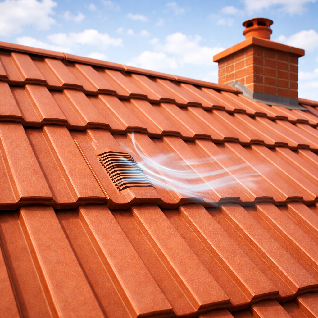 Mini Castellated Roof Tile Vent - Red