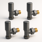 Kartell K-Rad Straight Modern Radiator Valve 15mm – Anthracite Grey – 4 Pack
