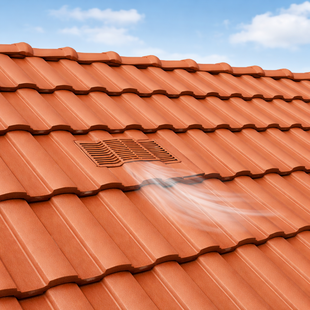 Timloc Grey Castellated Roof Tile Vent with Adapter