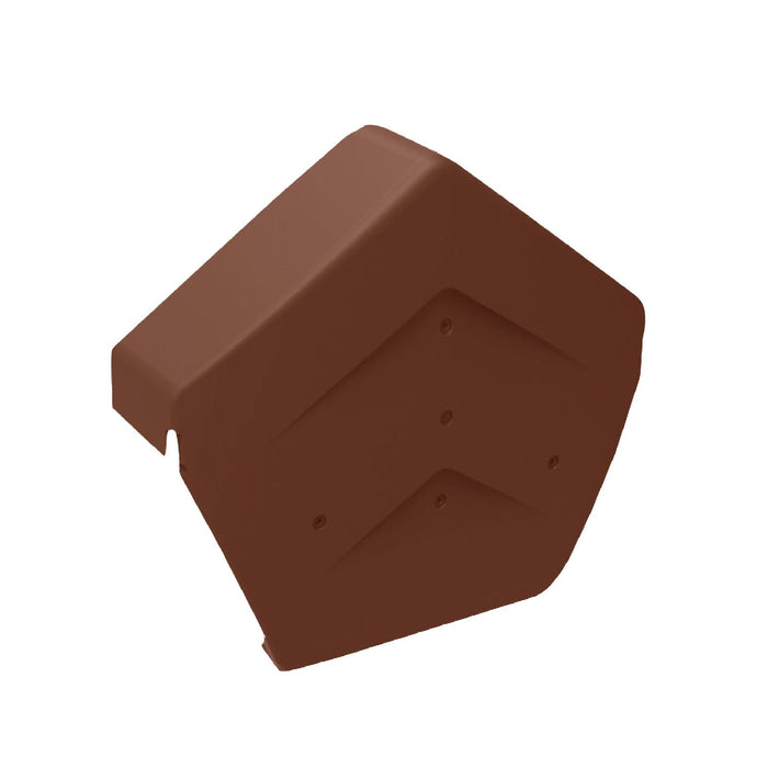 Terracotta Angled Ridge End Cap for Dry Verge Systems, Gable Apex Roof Tiles