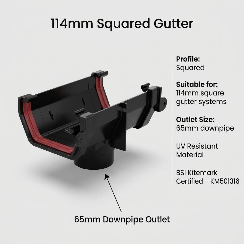 15m Squareline Gutter Running Outlet Kit