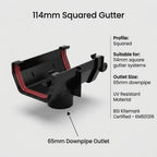 20m Squareline Gutter Running Outlet Kit