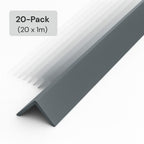20 Pack Grey 1 Metre UPVC Plastic Rigid Angle 25 x 25mm Corner Cover Trim 90 Degree