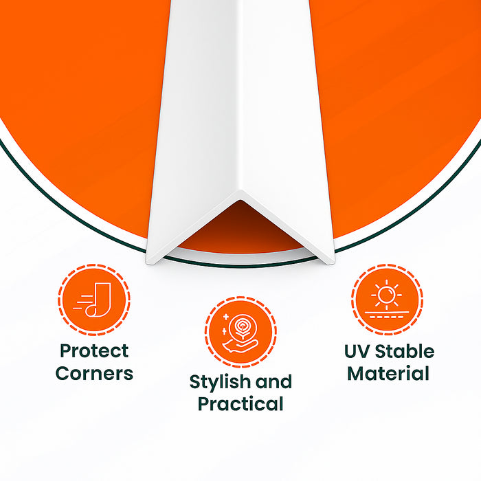 1 x White Rigid Angle 100mm x 100mm x 1  Metre  ^