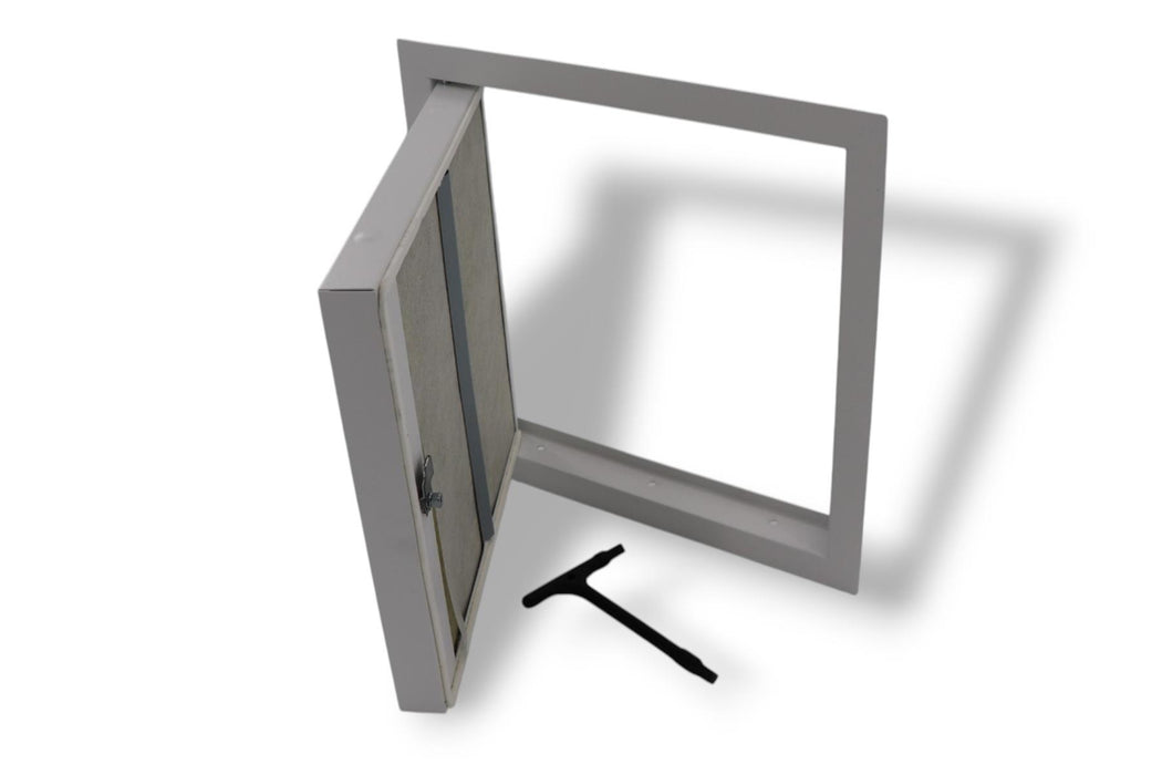 Manthorpe Fire Rated Access Panel – 1 Hour Rated, Flush Fit, White Plastic Inspection Hatch for Ceilings & Walls