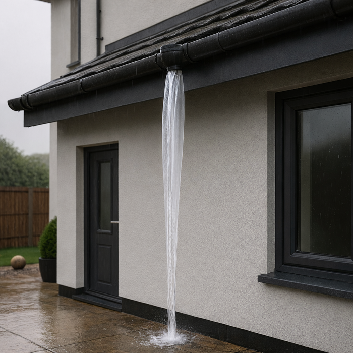 10 Metre Temporary Rainwater Downpipe 5 Inch 250 Gauge Kit