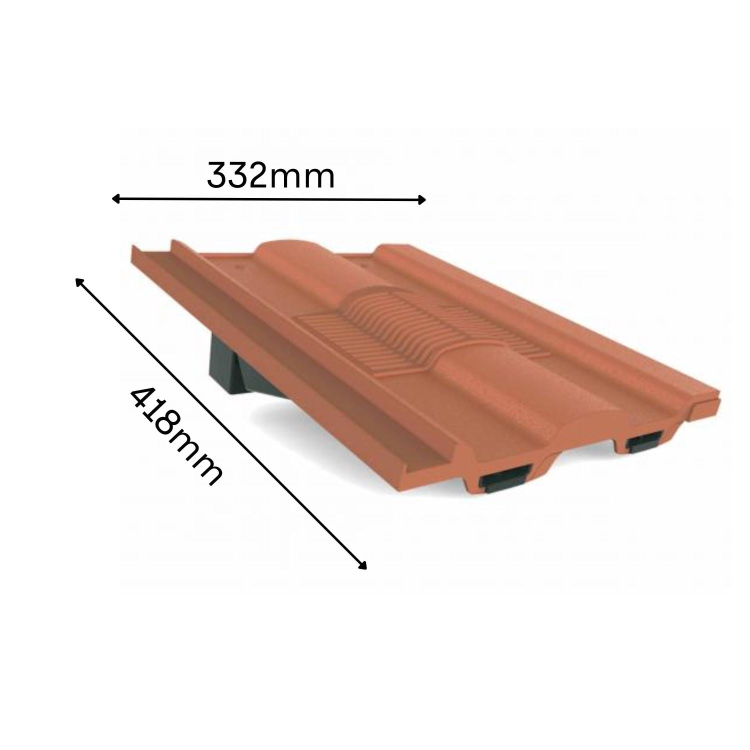Manthorpe Terracotta Castellated Tile Vent with Adaptor Kit for Clay and Concrete Tile Roofs