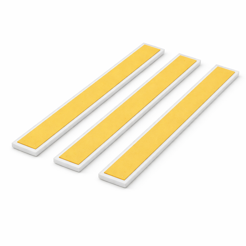 3 x 75mm White Adhesive Taped PVC Flat Bar x 1 Metre