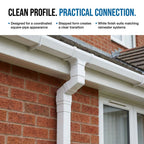 Freeflow White Square Downpipe Shoe Weatherproof with Drainage Profile