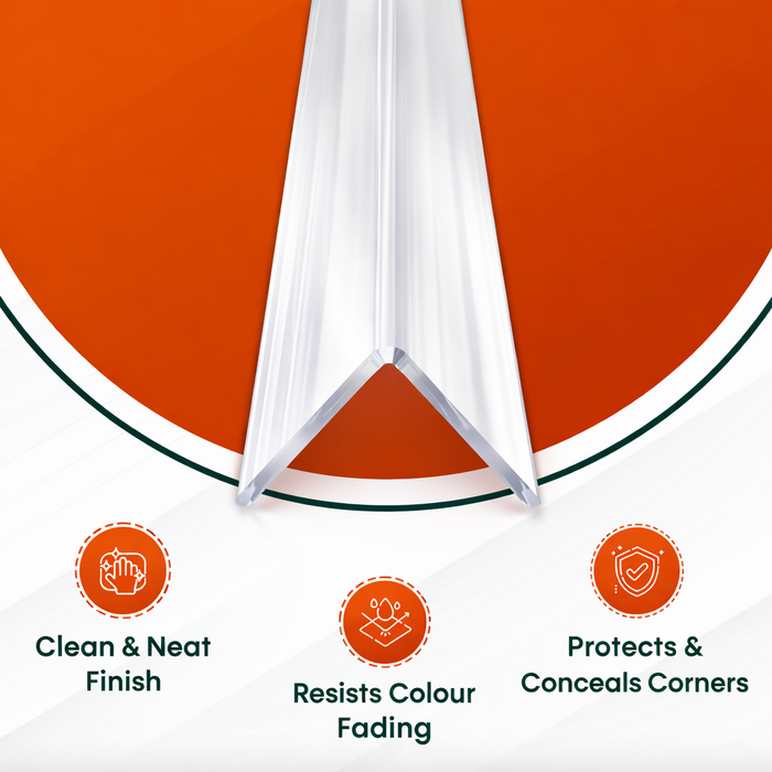 10 x 25x25mm Clear Angles x 1 Metre